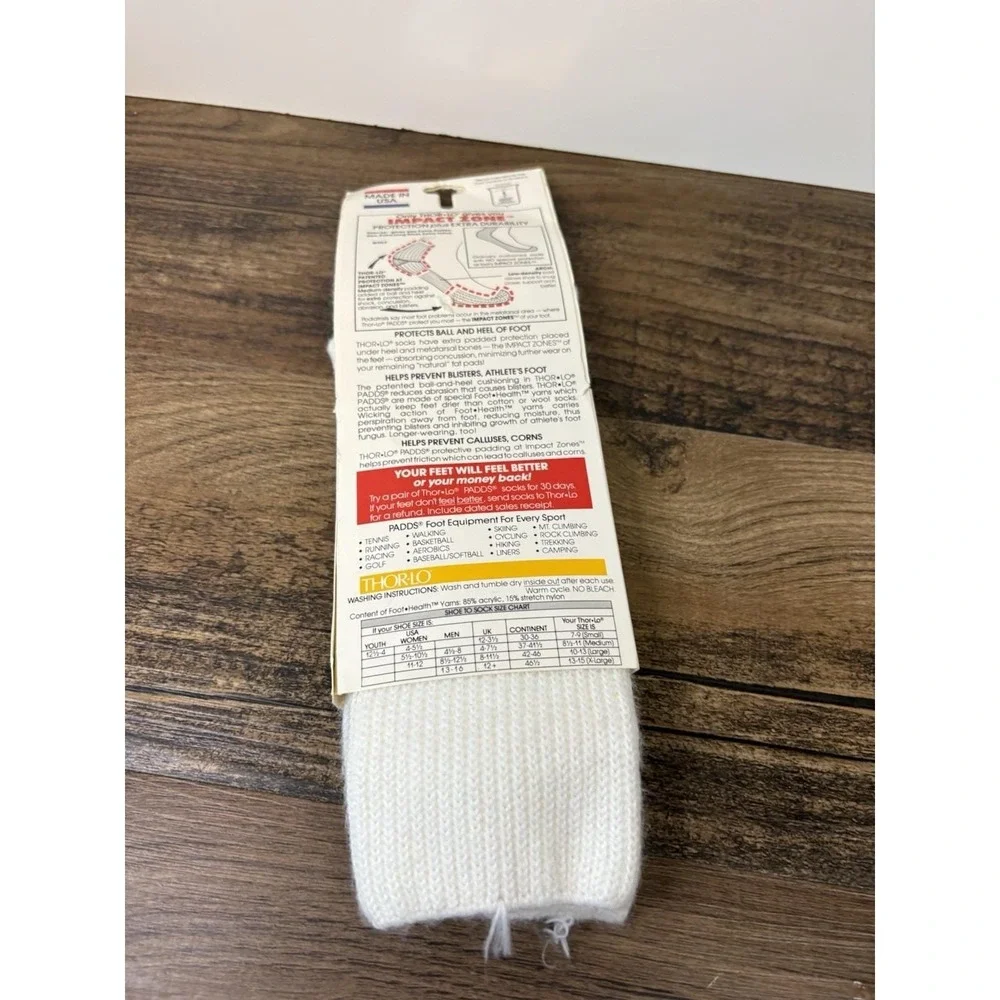 Thorlo Padds Walking Imperfect White Men's Socks Size 10-13 Large